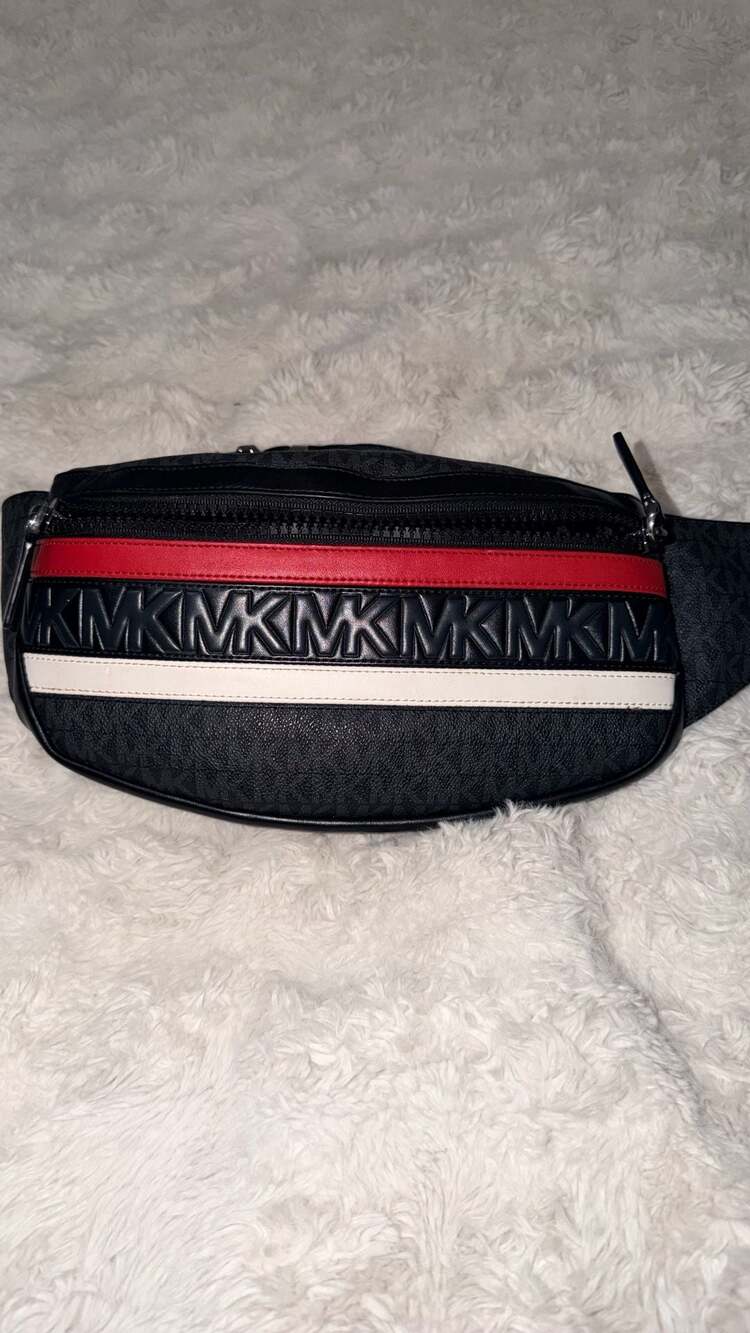 Michael Kors White with Red and black waist bag